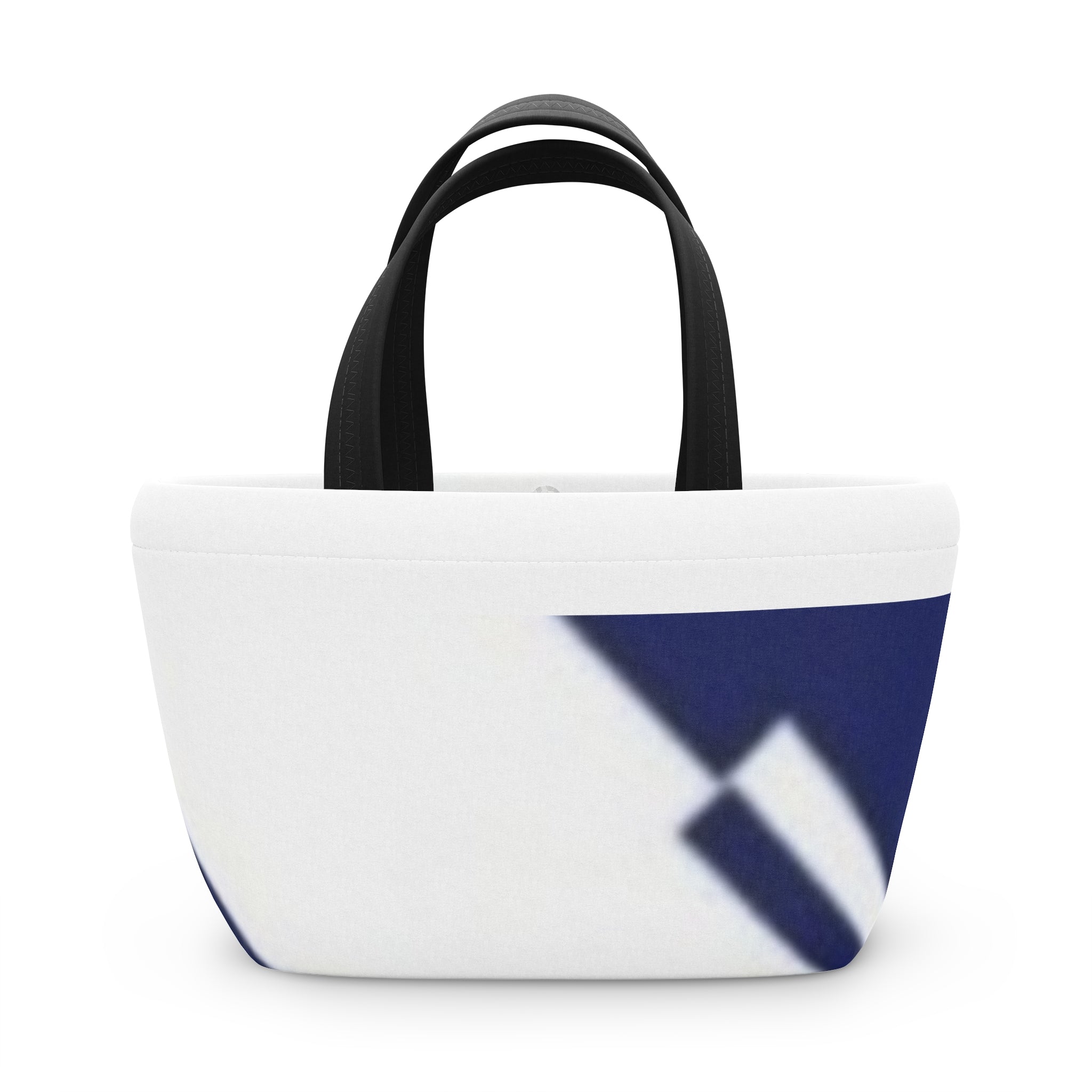Geometric Navy & White Lunch Bag — Modern Insulated Tote