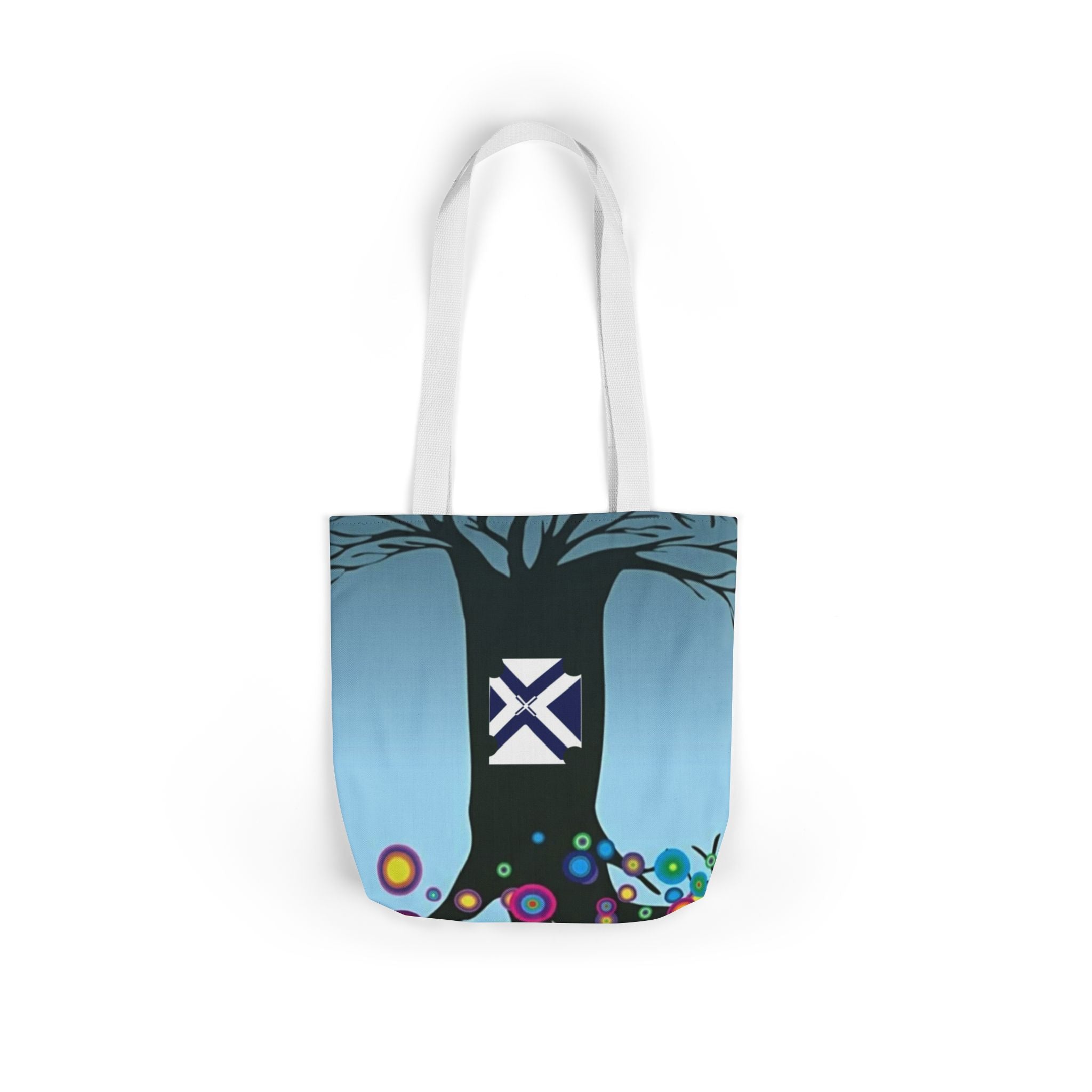 Colorful Floral Tote Bag — Vibrant Psychedelic Flowers Canvas Tote