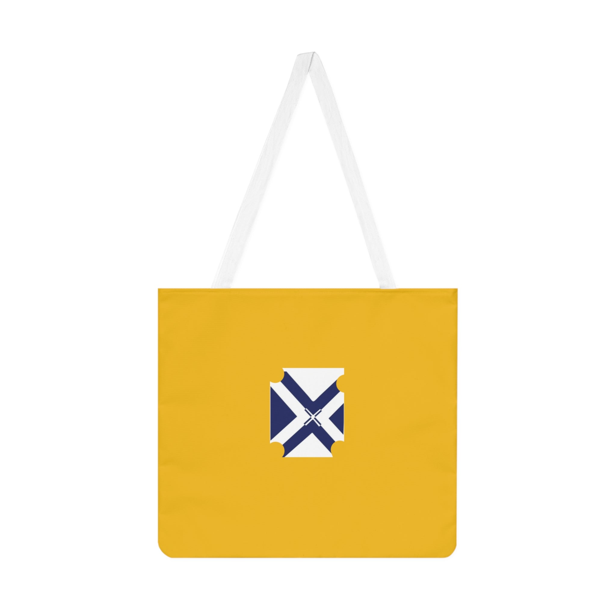 Gold Tote Bag with Navy Saltire Crest – Casual Shoulder Tote