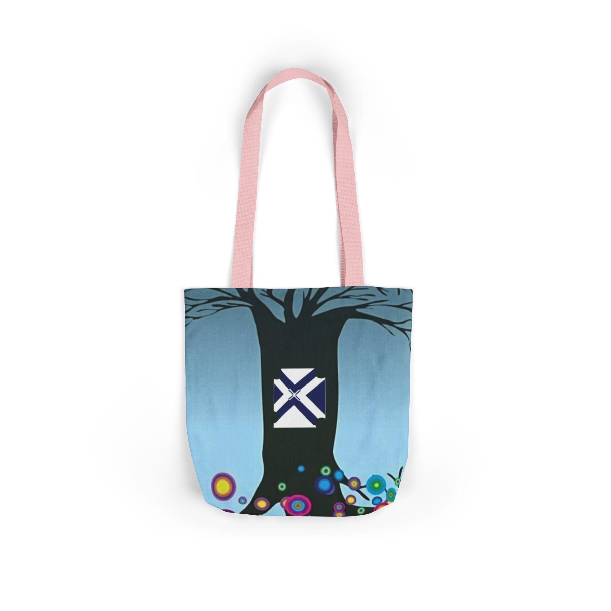 Colorful Floral Tote Bag — Vibrant Psychedelic Flowers Canvas Tote