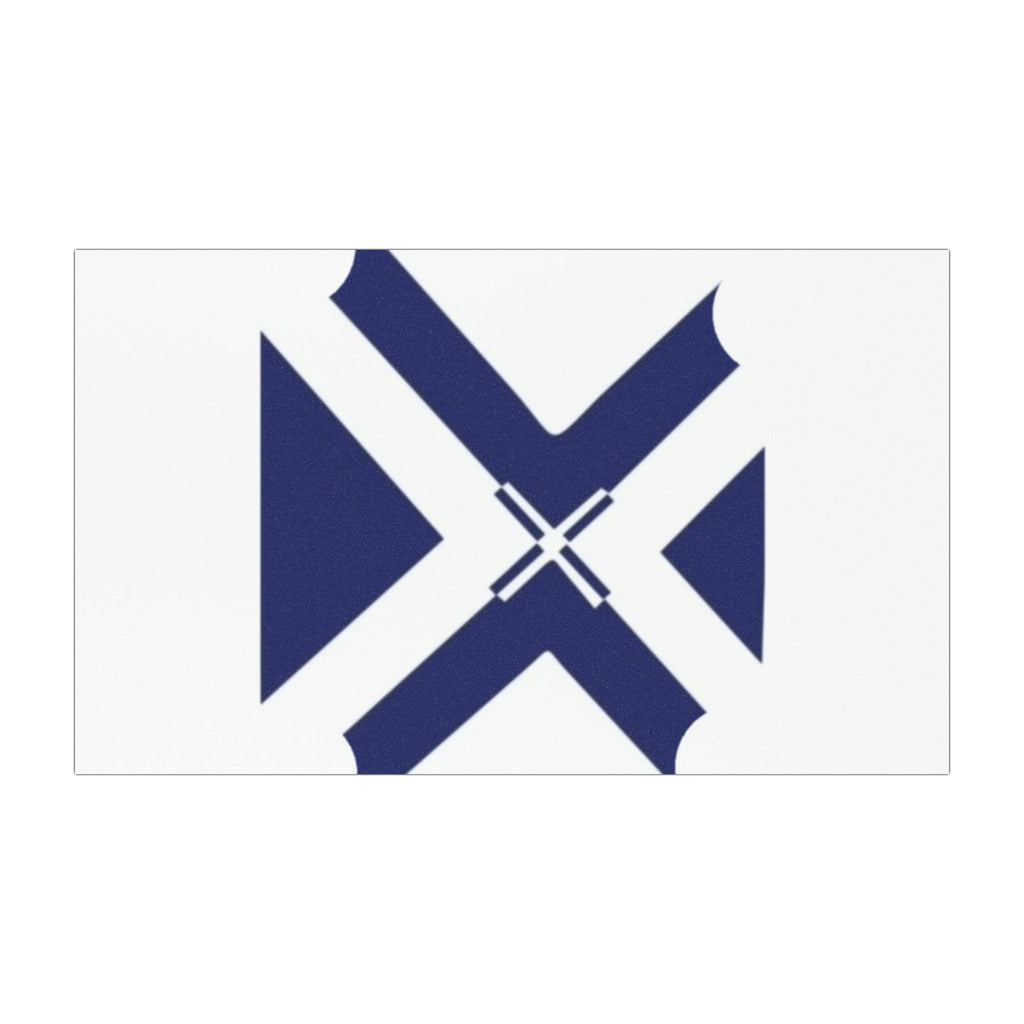 Navy Geometric Cross Car Magnet — Minimalist Modern Auto Decal