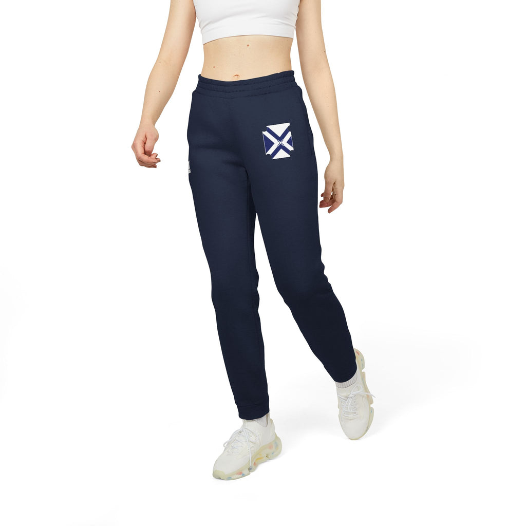 XT7 ft Adidas Fleece Joggers with Minimal Crest - Gray Comfortable Athletic Sweatpants