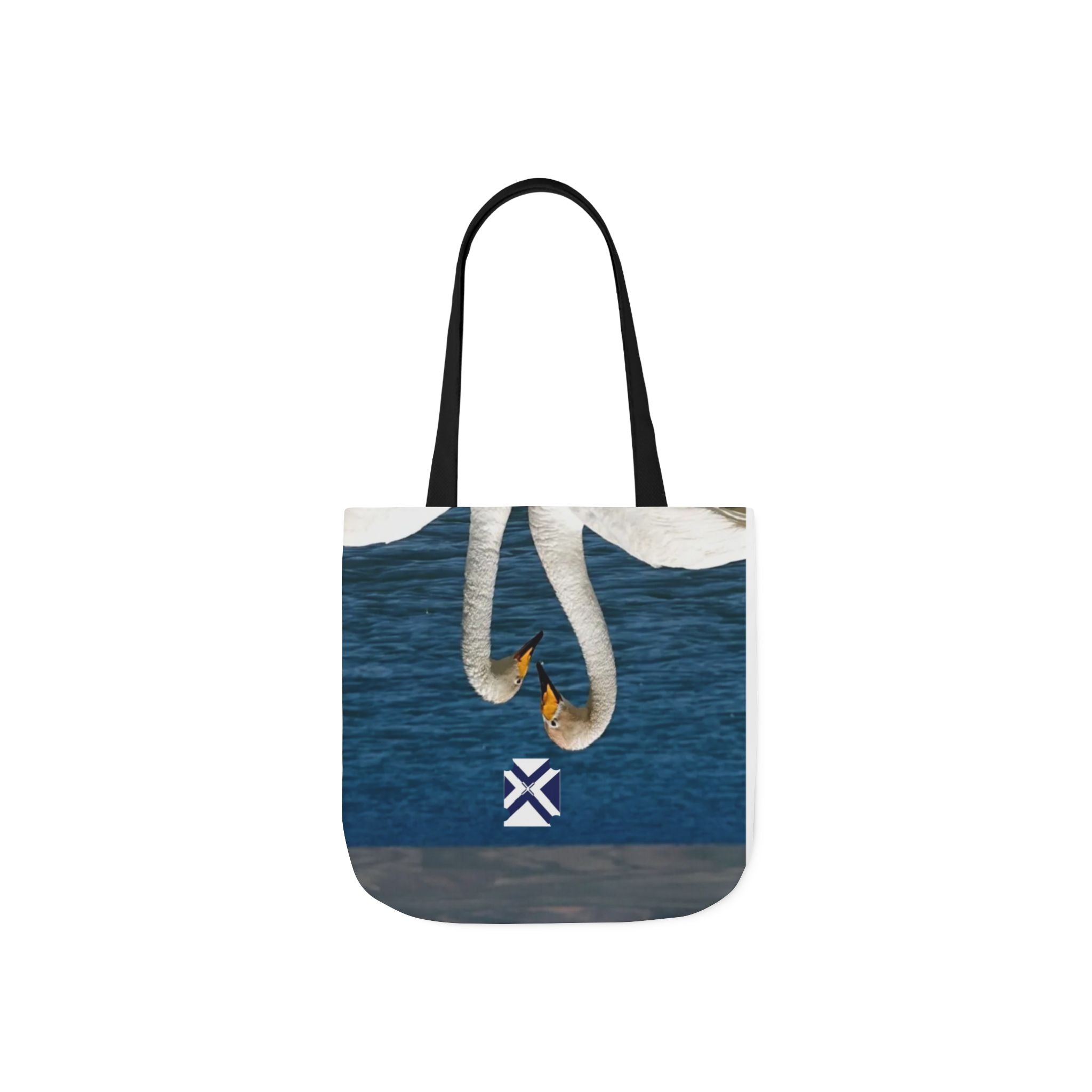 Swan Heart Canvas Tote Bag – Romantic Lake Photo Print