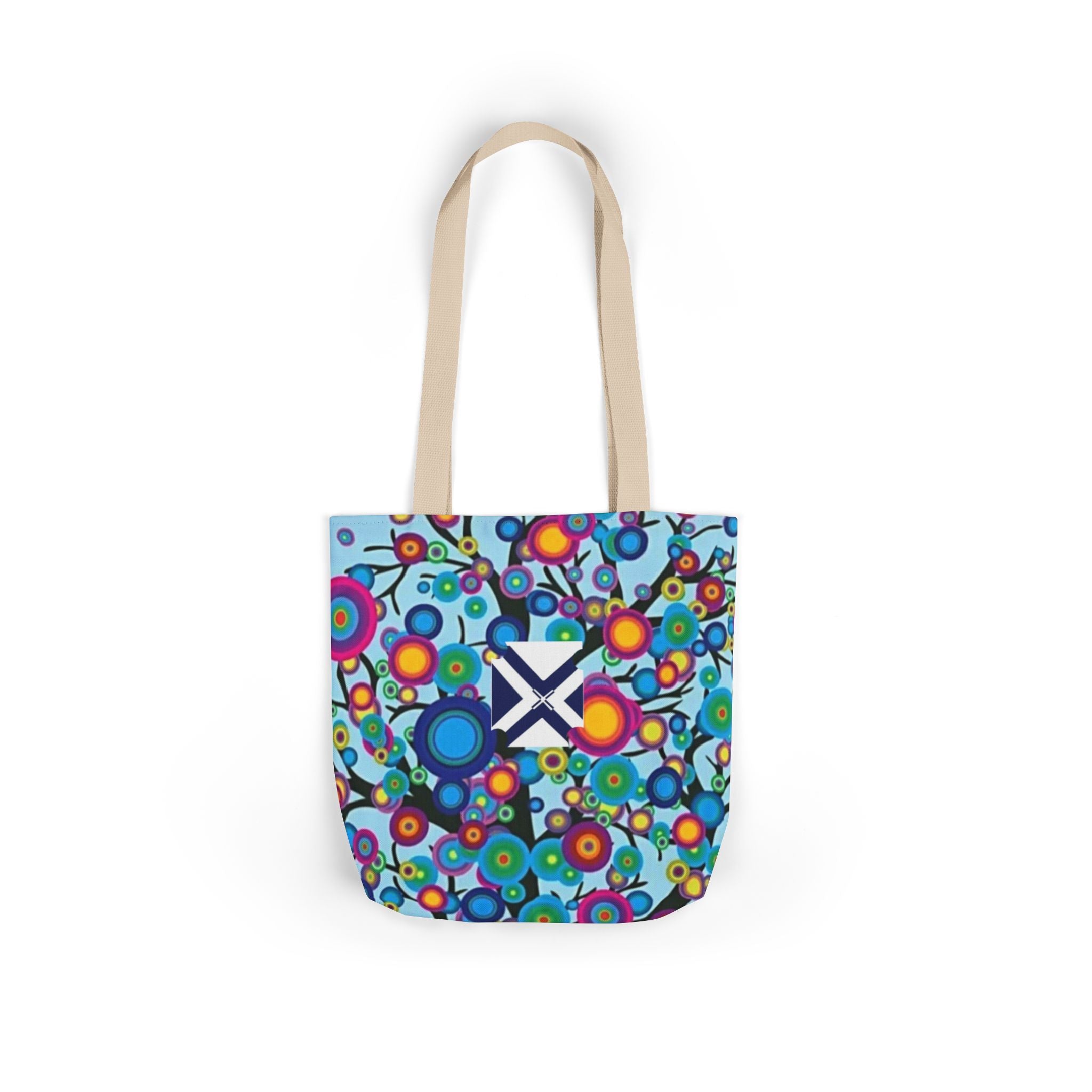 Colorful Floral Tote Bag — Vibrant Psychedelic Flowers Canvas Tote