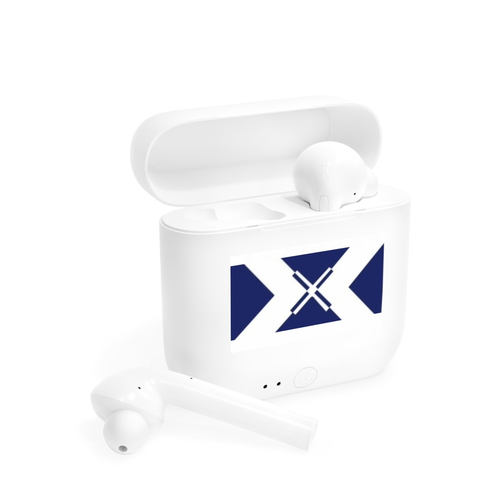 Xt3 Wireless Earbuds Case — Blue and white X  Charging Case