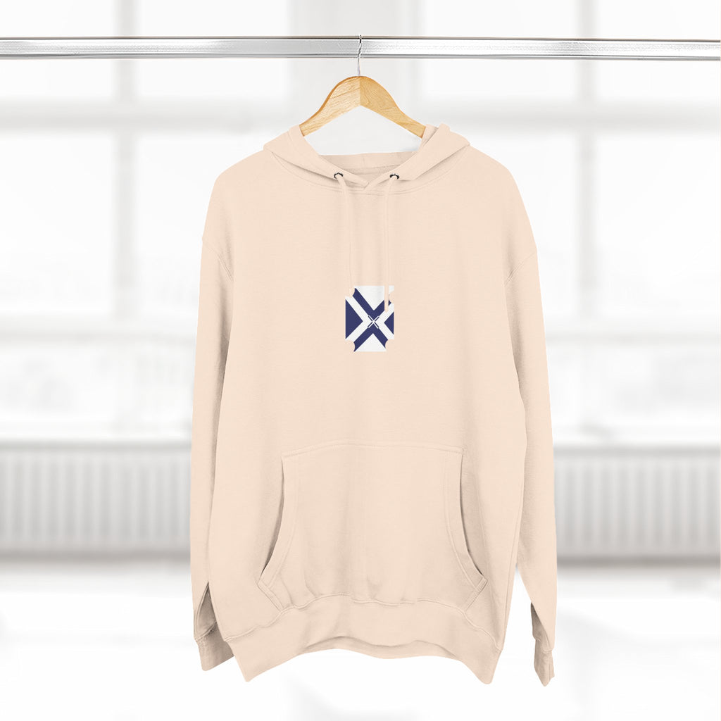 Minimalist Geometric Logo Hoodie — Small Center Chest Icon