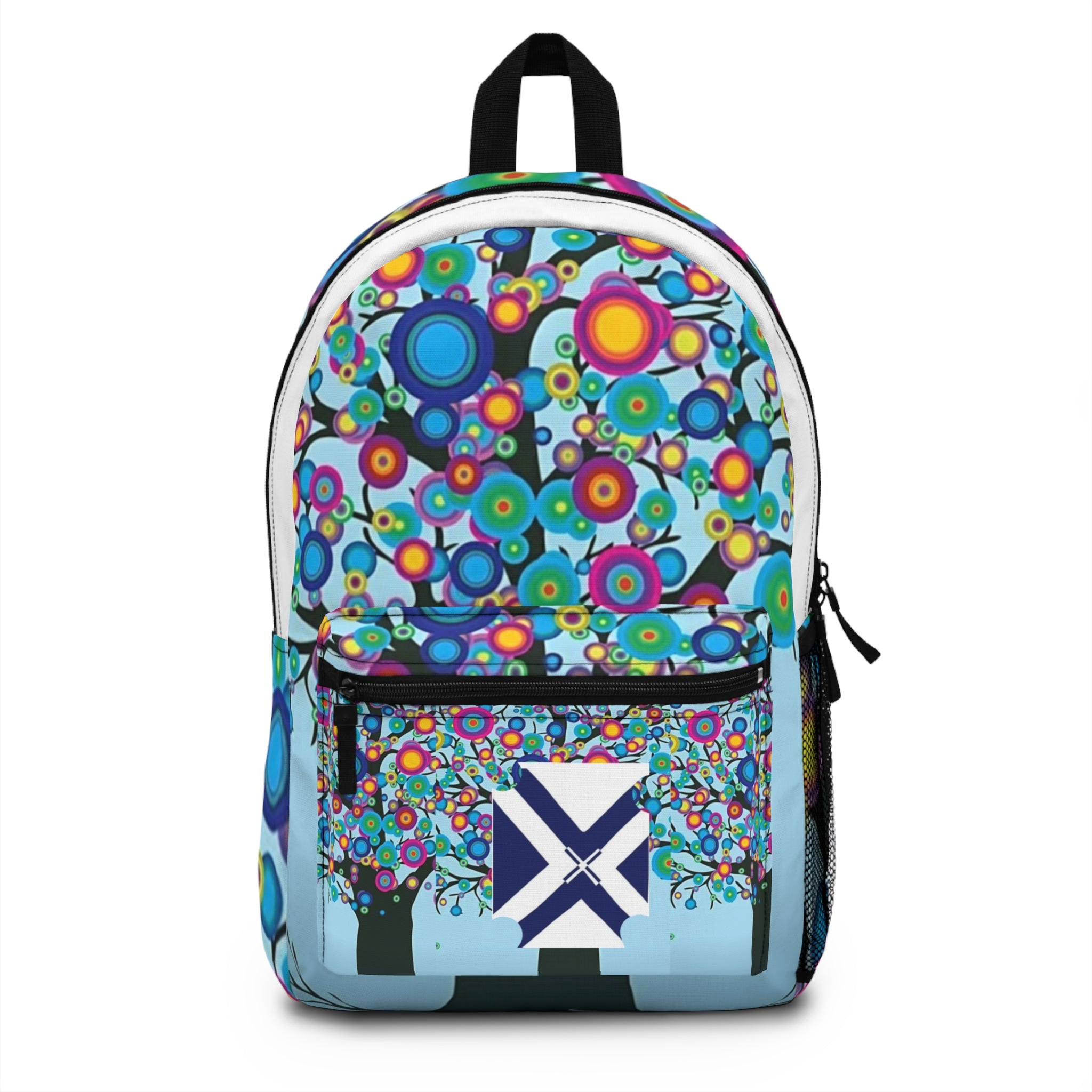 Colorful Tree Backpack — Whimsical Floral Art School Bag