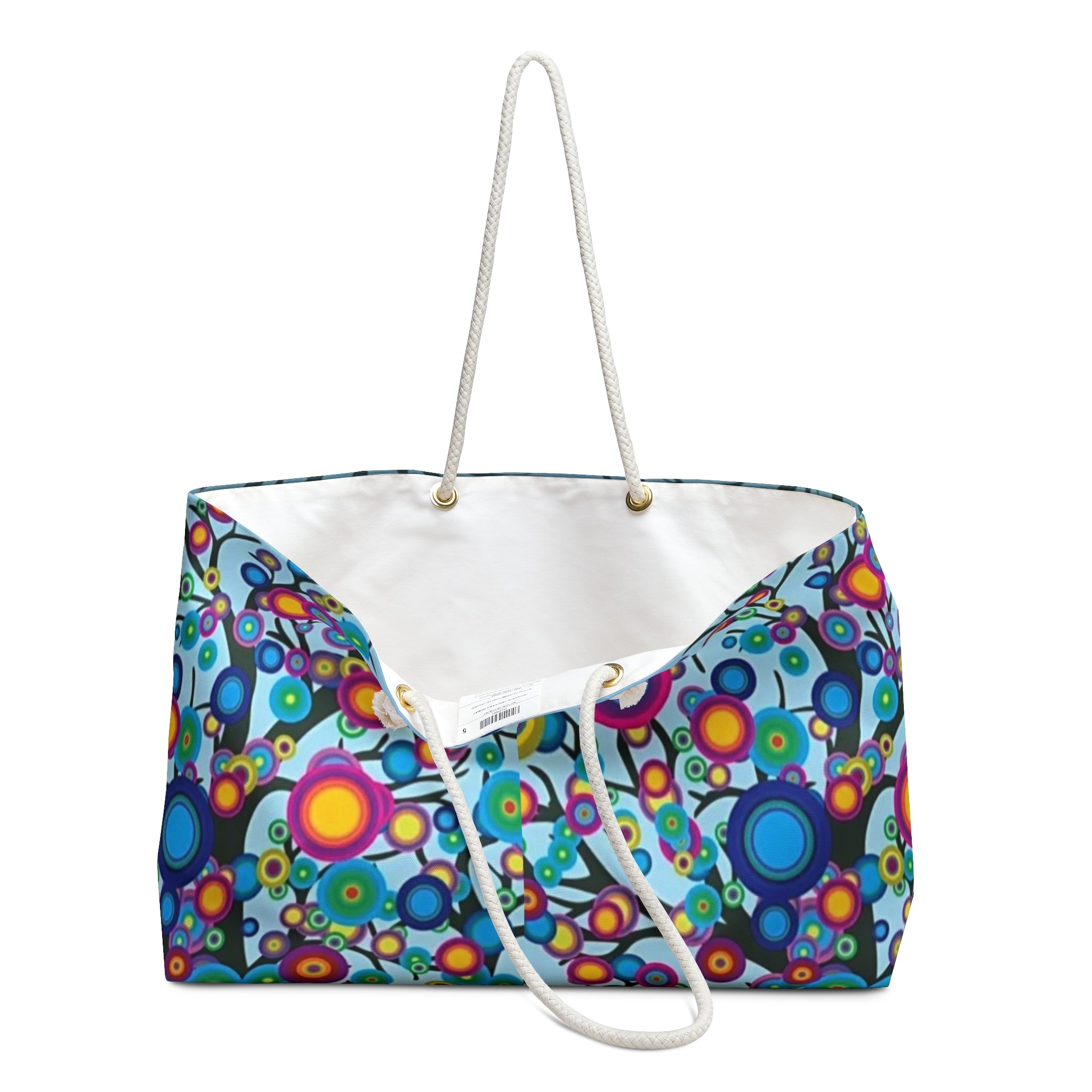 Weekender Bag — Colorful Floral Forest Travel Tote with Scottish Saltire Accent
