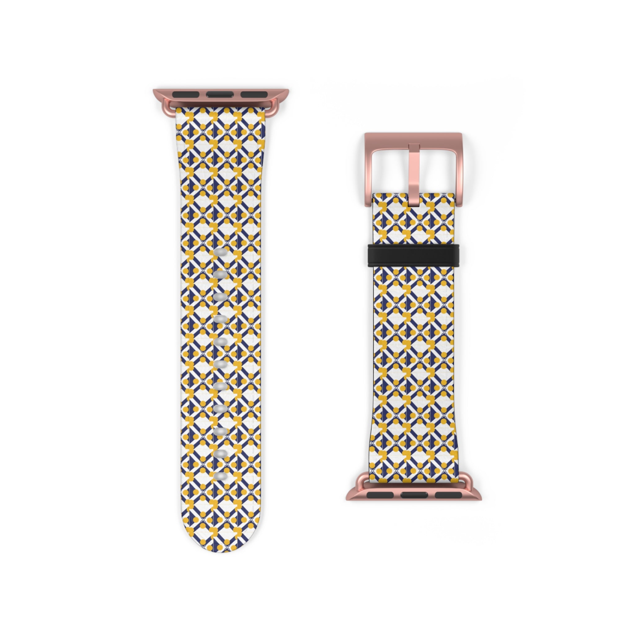 XT9 Gold Tile Watch Band — Modern Patterned Replacement Strap