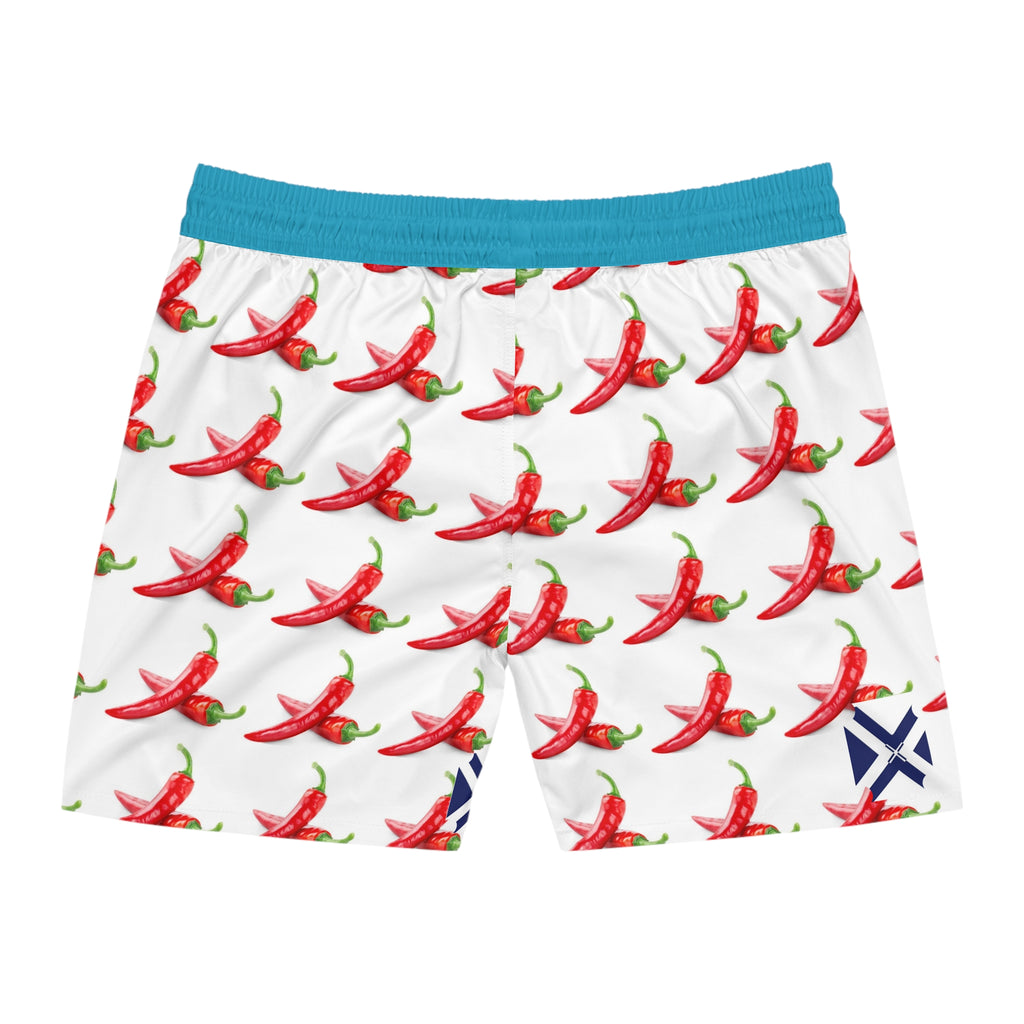 Chili Pepper Print Swim Shorts — Men's Beach Trunks