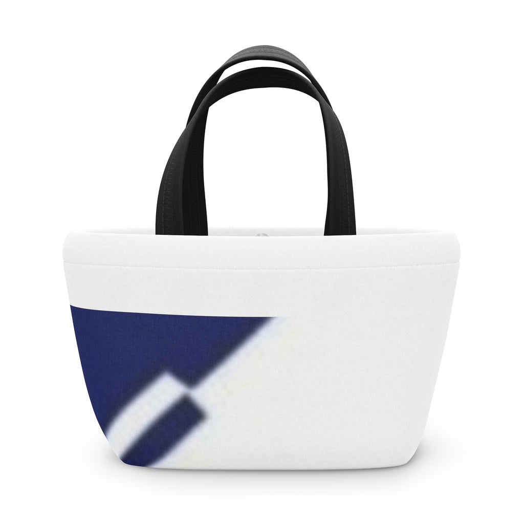 Geometric Navy & White Lunch Bag — Modern Insulated Tote