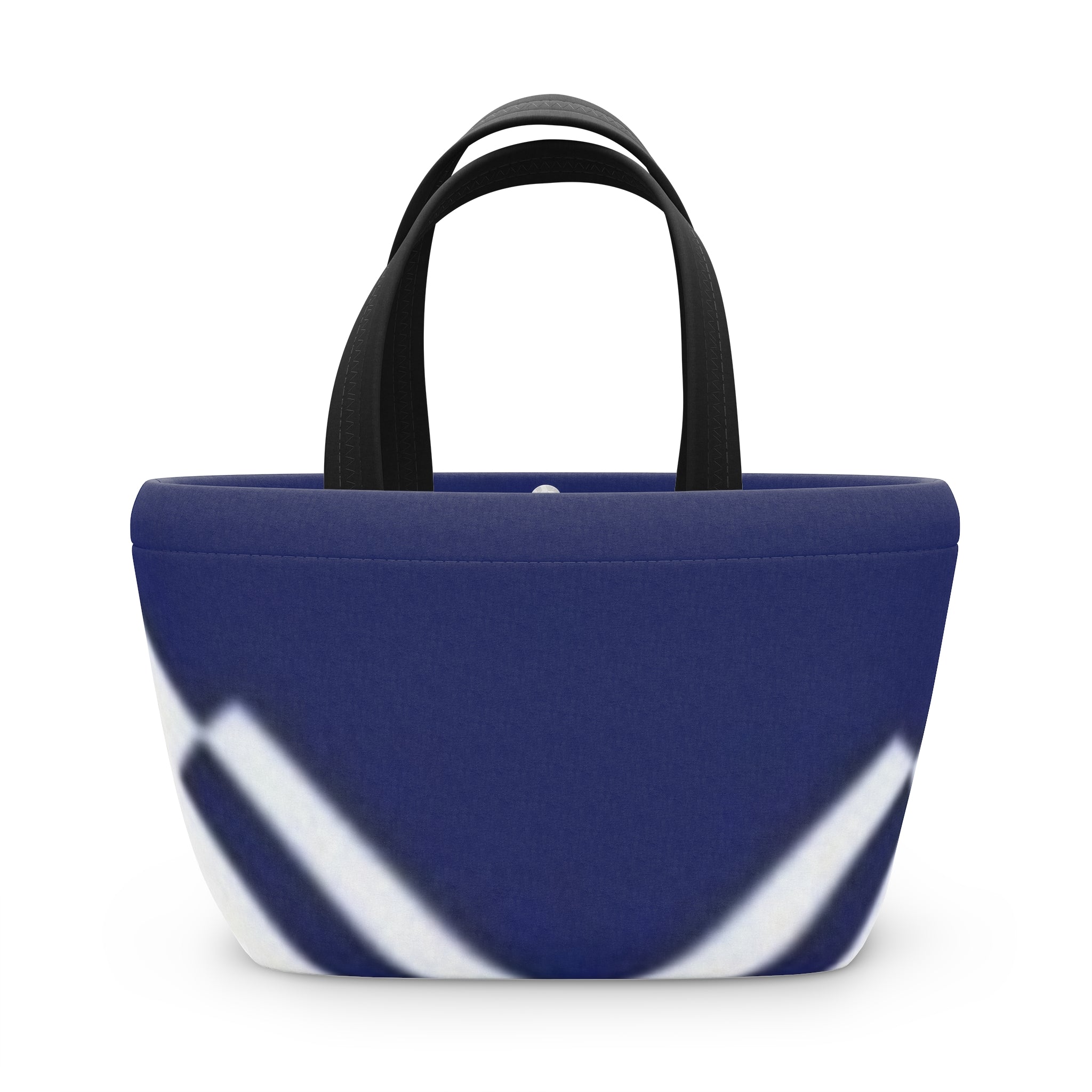 Navy Chevron Insulated Lunch Bag — Compact Tote for Work & School