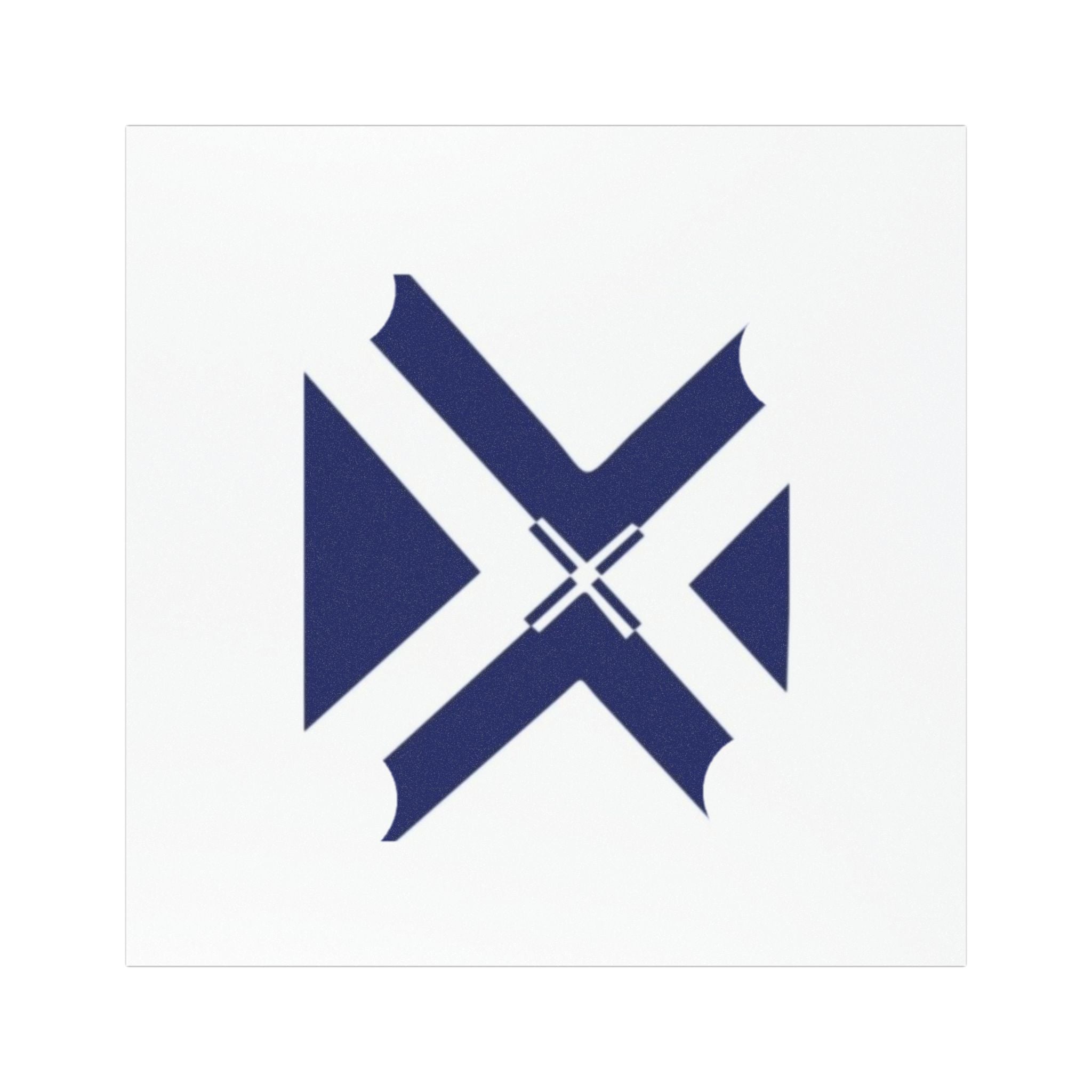 Navy Geometric Cross Car Magnet — Minimalist Modern Auto Decal
