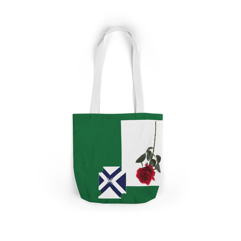 XT Rose Canvas Tote Bag — Floral Rose Design with Colored Straps