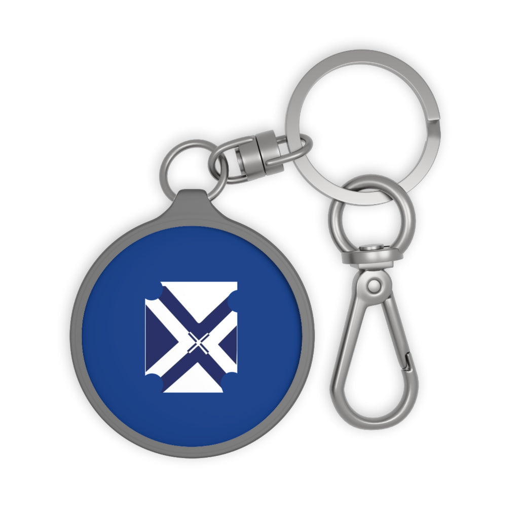 XT9 Saltire Mailbox Keyring Tag — Blue Round Keychain