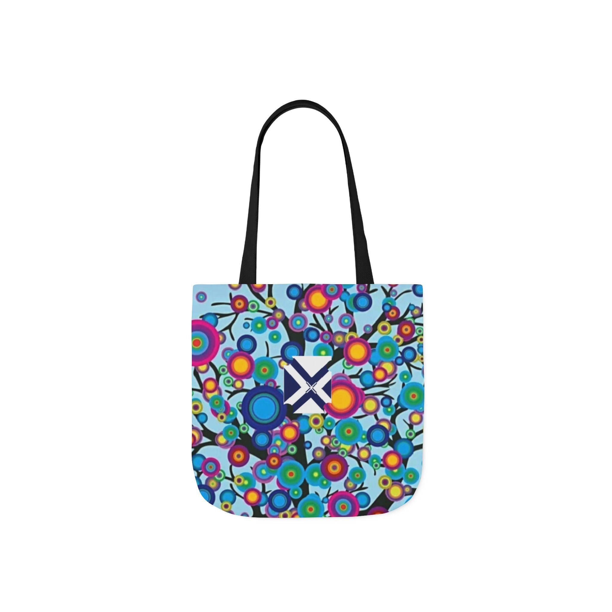 Colorful Floral Tote Bag — Vibrant Psychedelic Flowers Canvas Tote