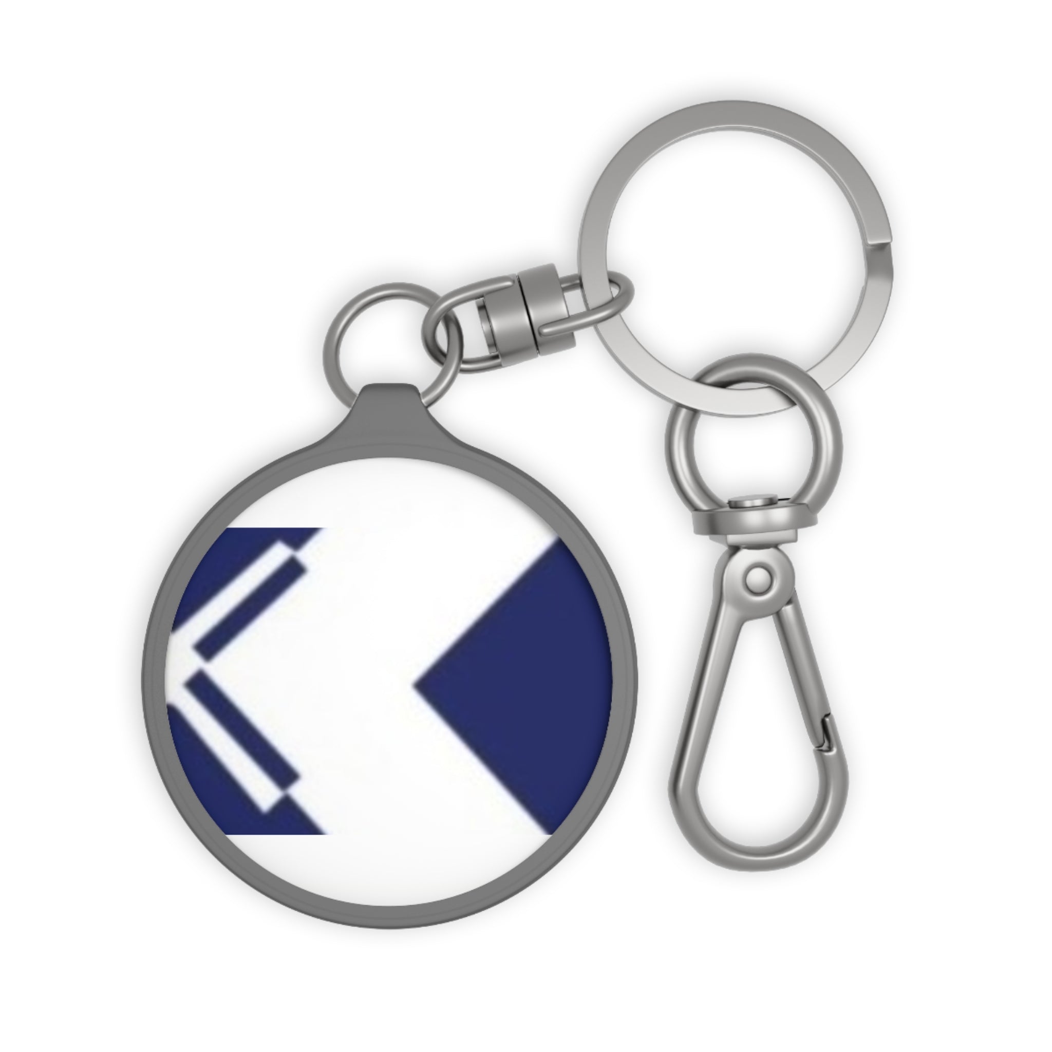 Nautical Chevron Keyring Tag — Blue Anchor-Inspired Circle Keychain