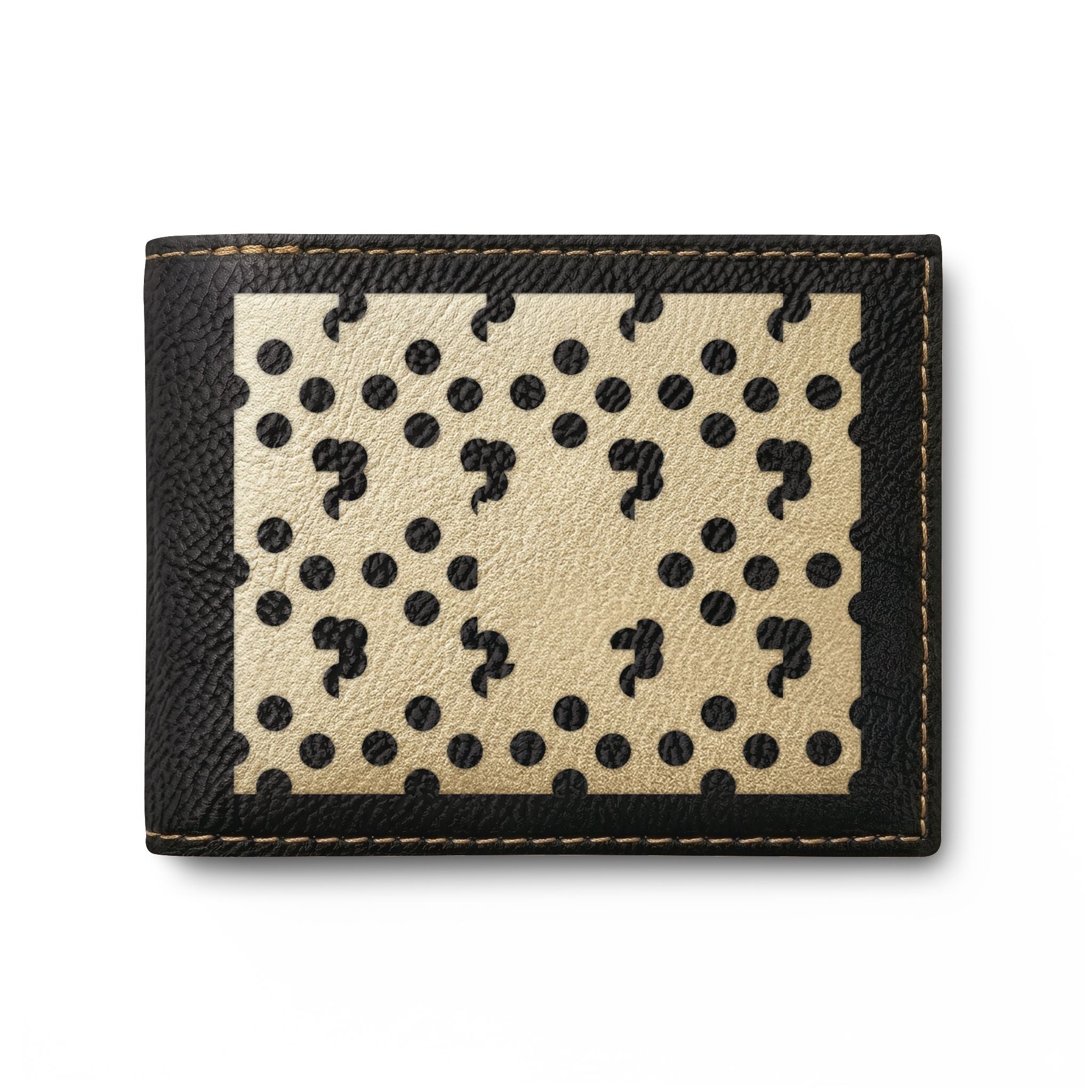 Laser-Cut Pattern Bi-Fold Wallet with Flip