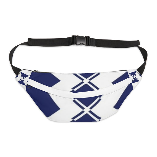 Nautical Blue Cross Large Fanny Pack — Stylish Travel Belt Bag