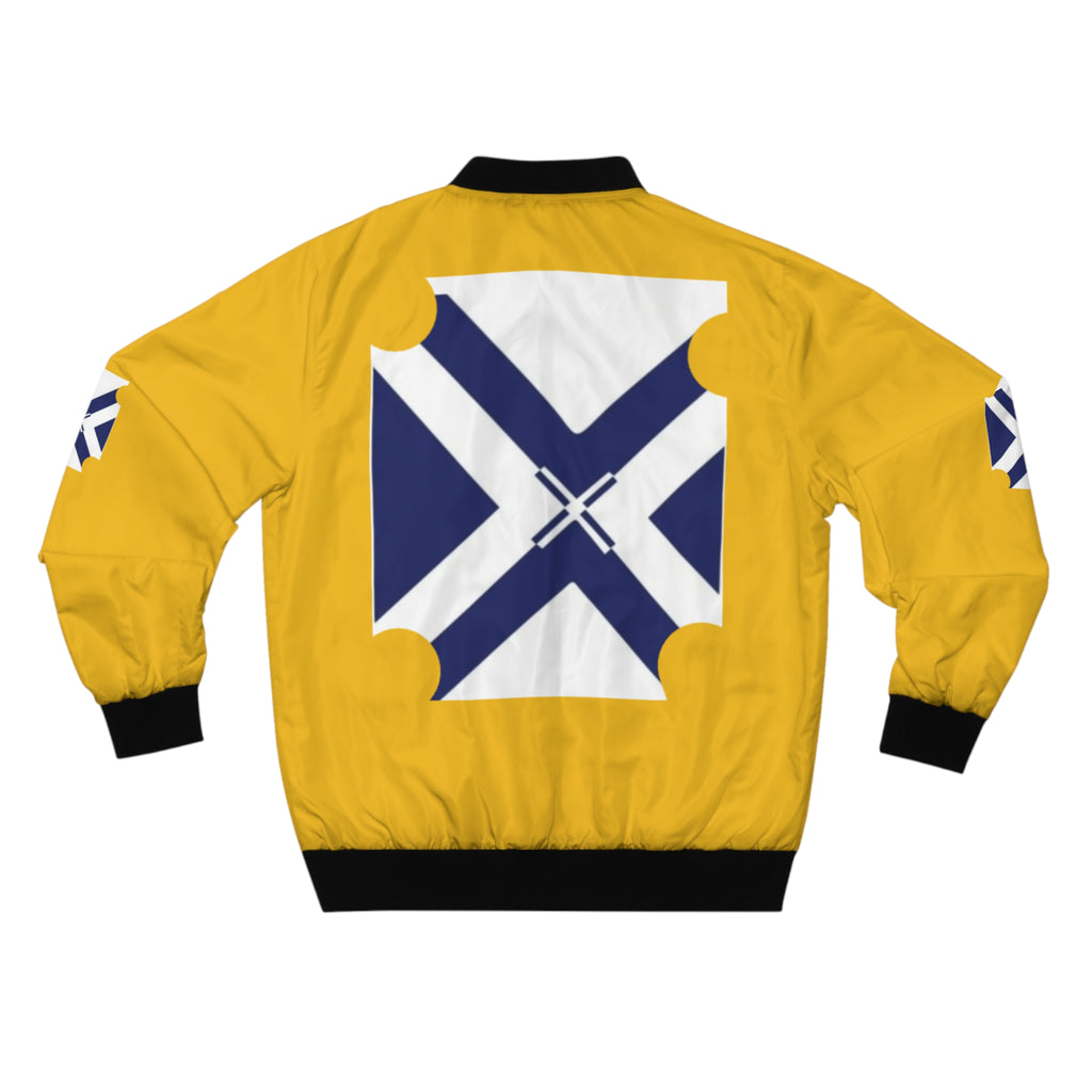 Xponet Yellow Bomber Jacket with Navy Cross Emblem
