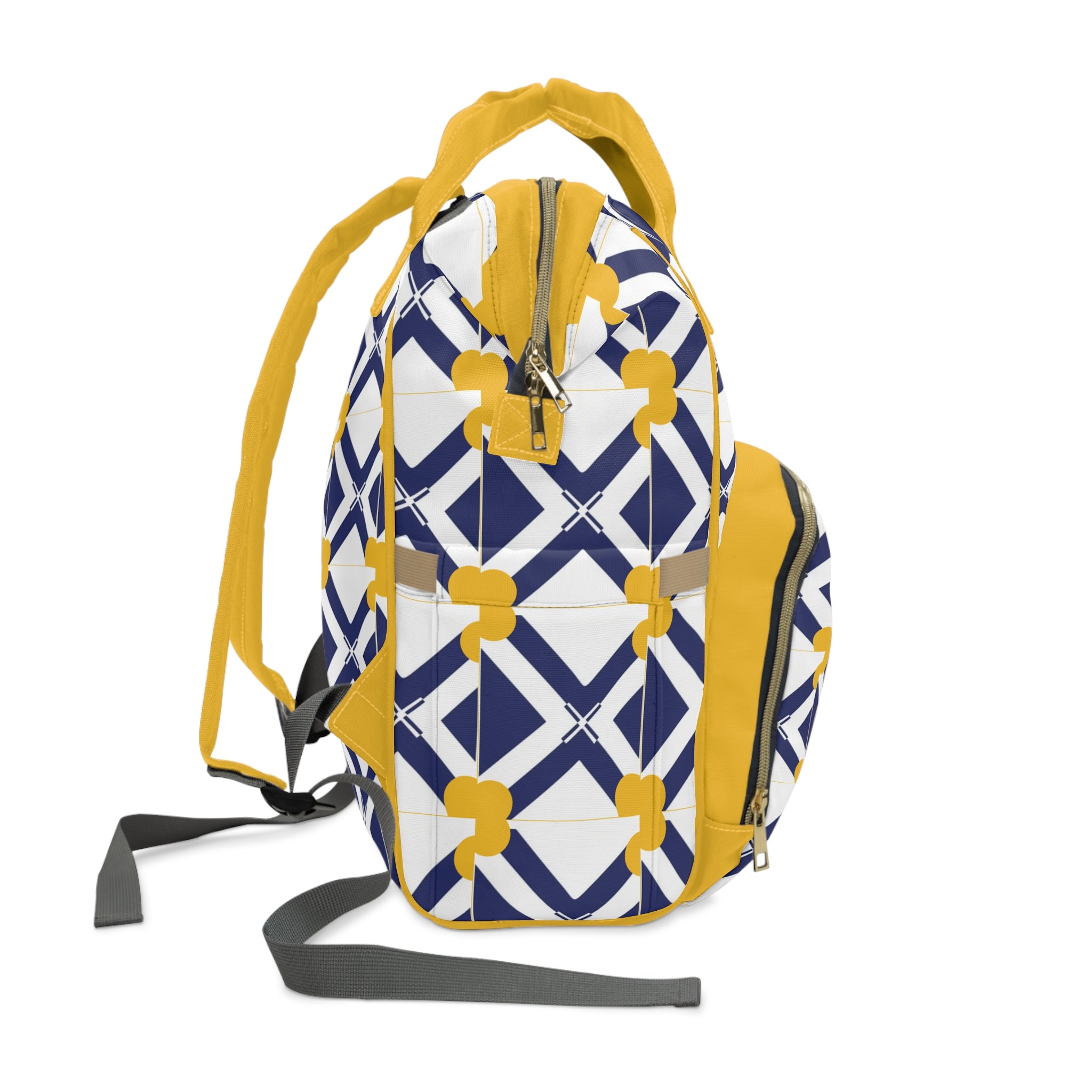 XT8 Navy & Yellow Diaper Backpack — Multifunctional Baby Travel Bag