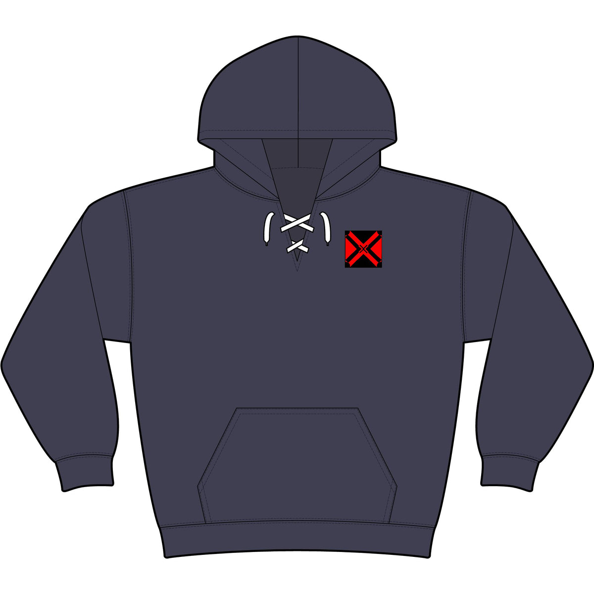 Lace Up Pullover Hooded Sweatshirt