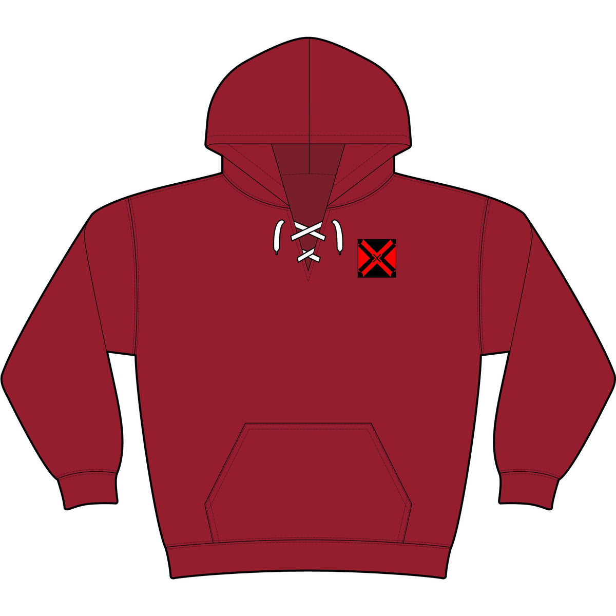 Lace Up Pullover Hooded Sweatshirt