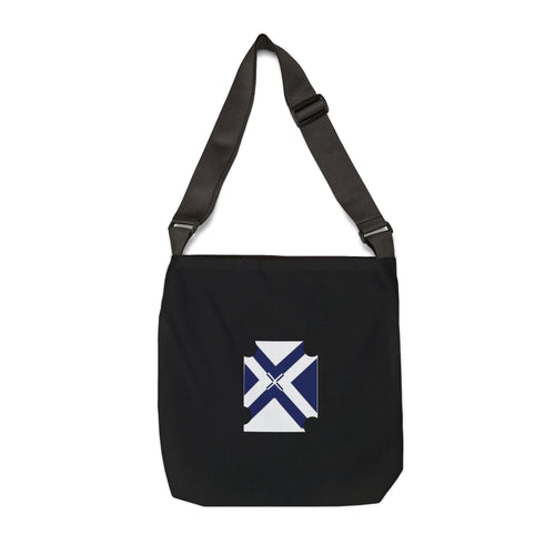 Adjustable Tote Bag with Navy Scottish Saltire Crest – Lightweight Everyday Shoulder Tote
