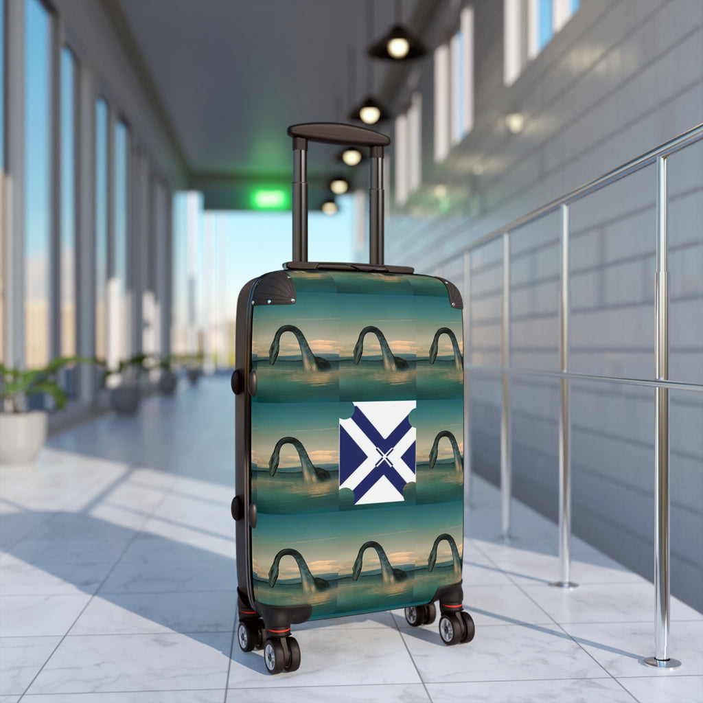 Ocean Bridge Pattern Carry-On Suitcase with Nautical Cross Accent