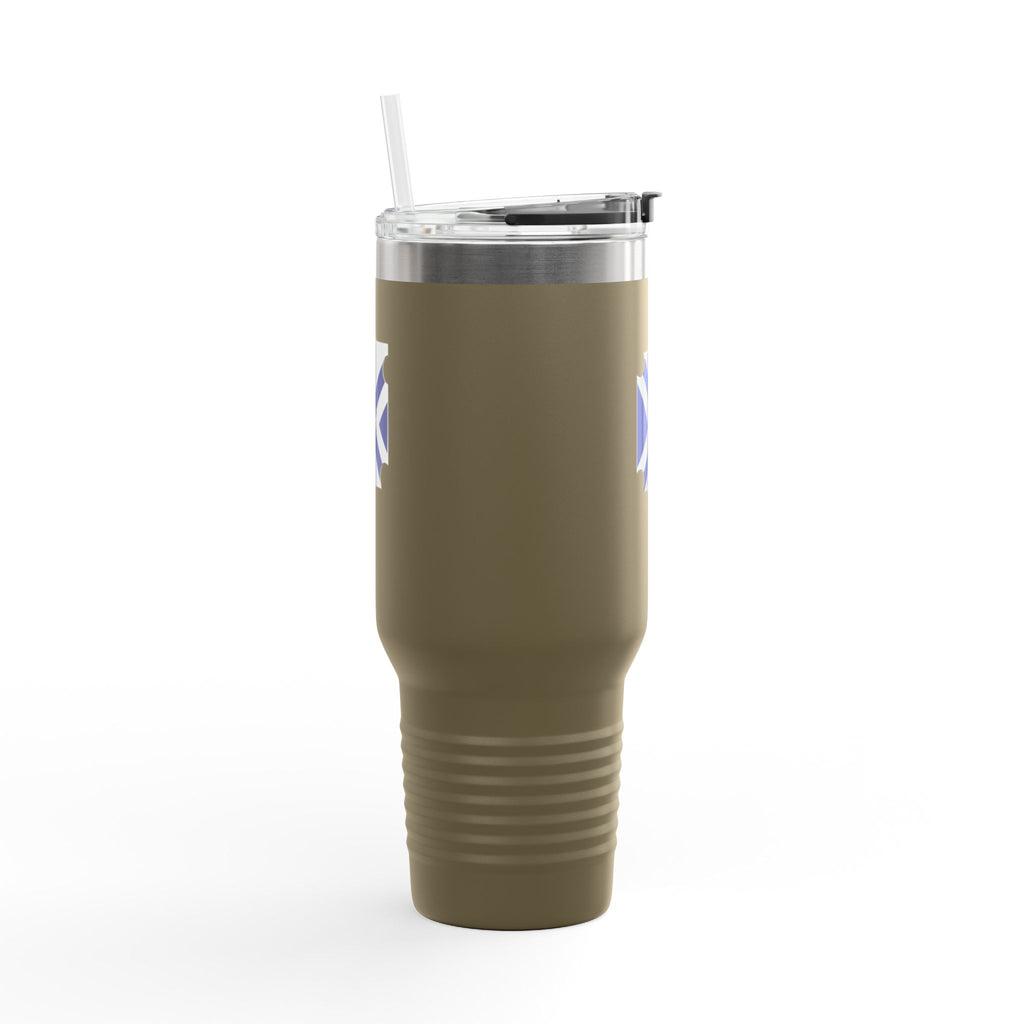 40oz Insulated Travel Mug with XT8 Saltire Badge – Stainless Tumbler for Camping, Commute & Outdoor Adventures