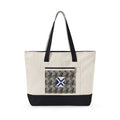Canvas Tote Bag with Xt & Vintage Stag Pattern — Zippered Carryall for Outdoors, Travel, and Gifts