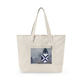 Canvas Tote Bag — Futuristic Cityscape Graphic Zippered Tote