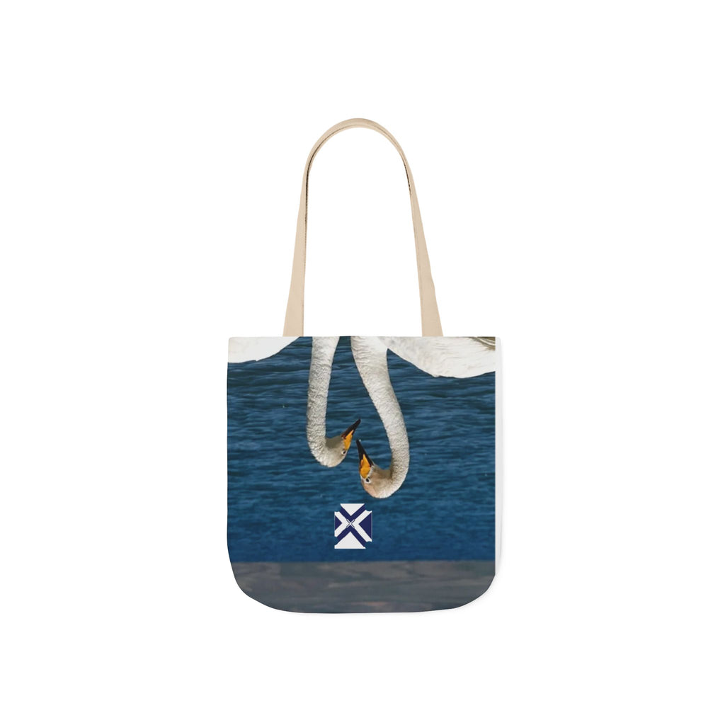 Swan Heart Canvas Tote Bag – Romantic Lake Photo Print