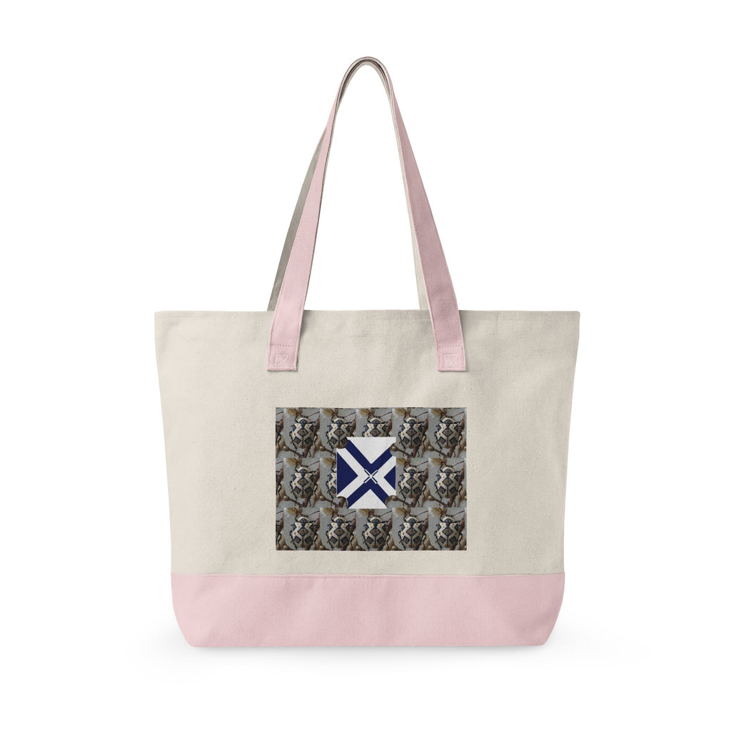 Canvas Tote Bag with Xt & Vintage Stag Pattern — Zippered Carryall for Outdoors, Travel, and Gifts