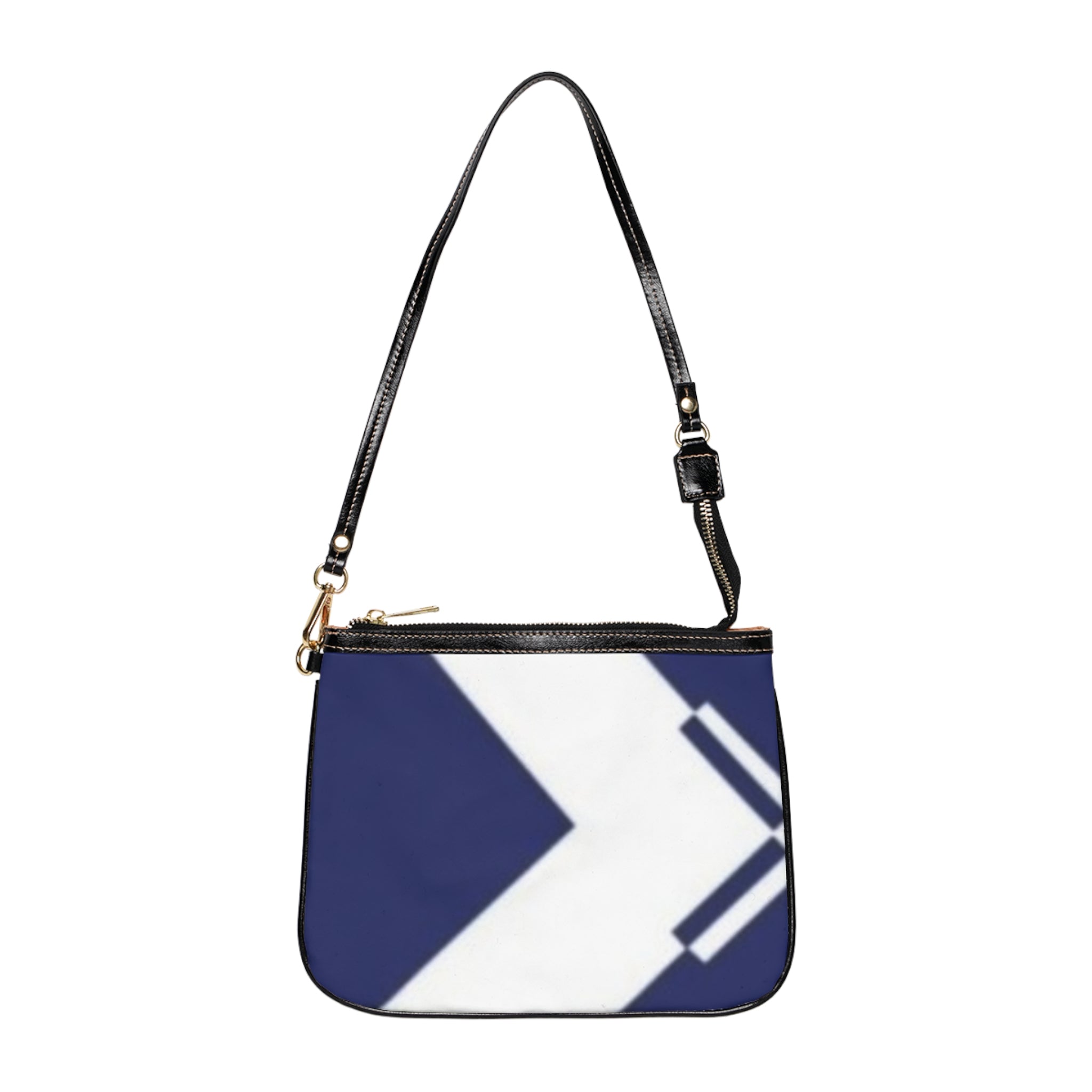 Navy Arrow Small Shoulder Bag — Minimal Geometric Crossbody