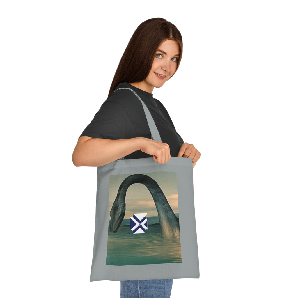 Xt Sea mosterTote Bag — Vintage Loch Ness Monster Art with Scottish Saltire Accent