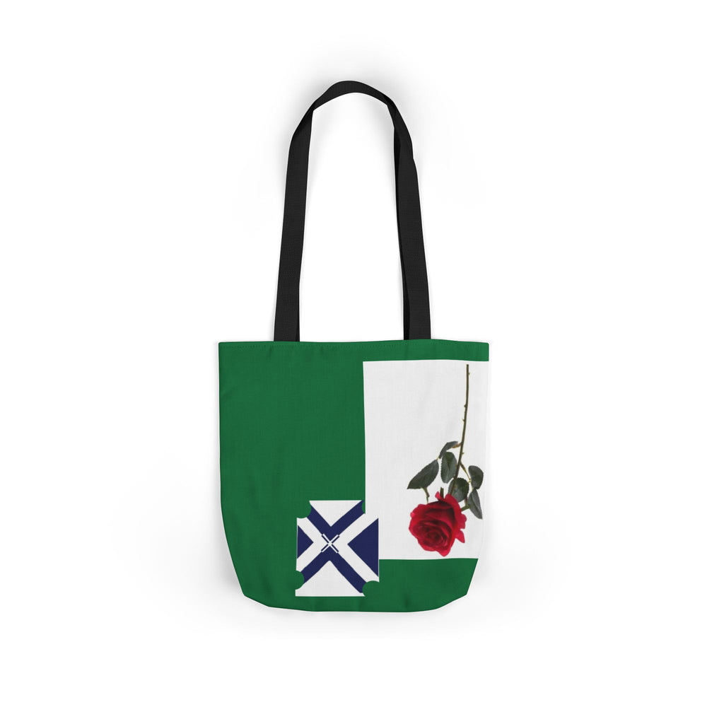 XT Rose Canvas Tote Bag — Floral Rose Design with Colored Straps