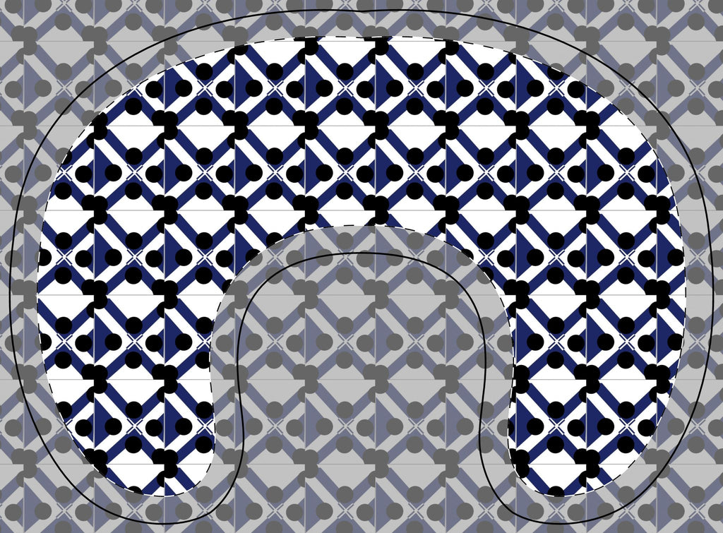 Nursing Pillow Cover - Navy & Charcoal Geometric Pattern