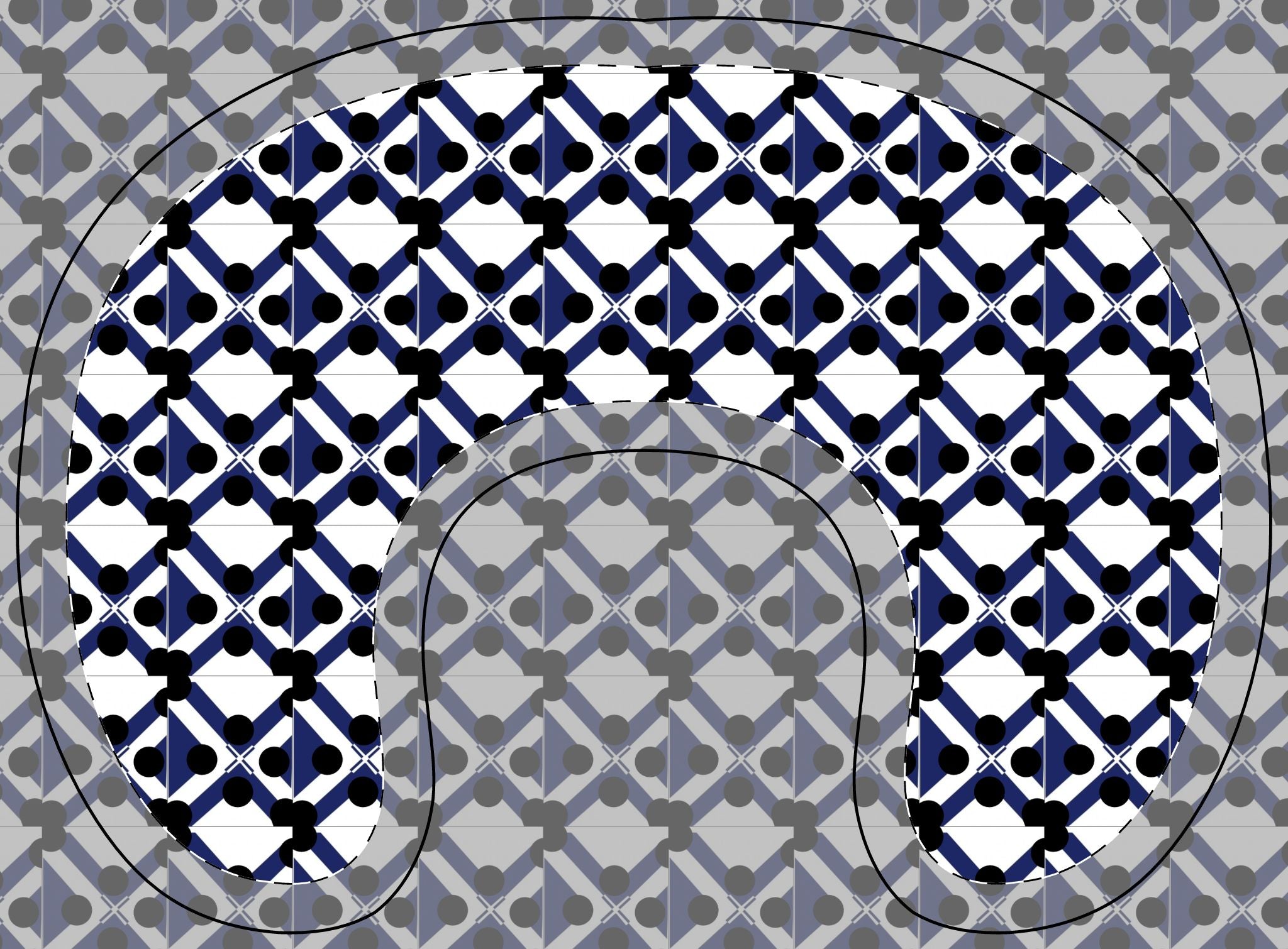 Nursing Pillow Cover - Navy & Charcoal Geometric Pattern