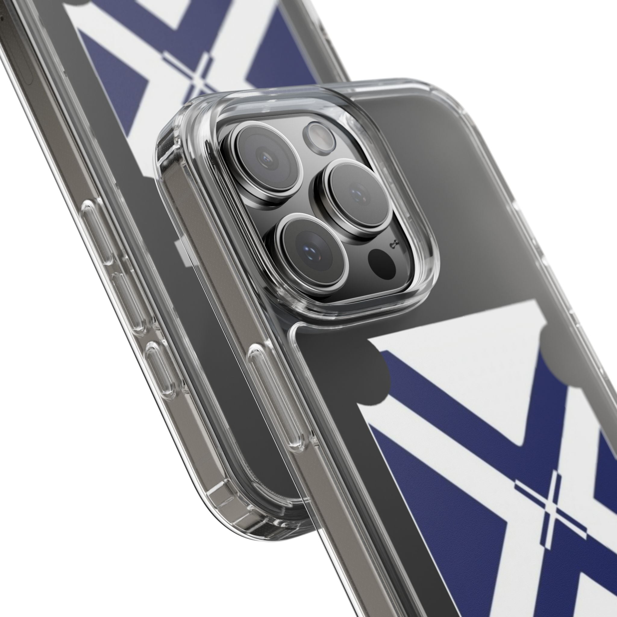 xT7 Saltire Clear Phone Case - Blue White Scottish Flag iPhone Cover