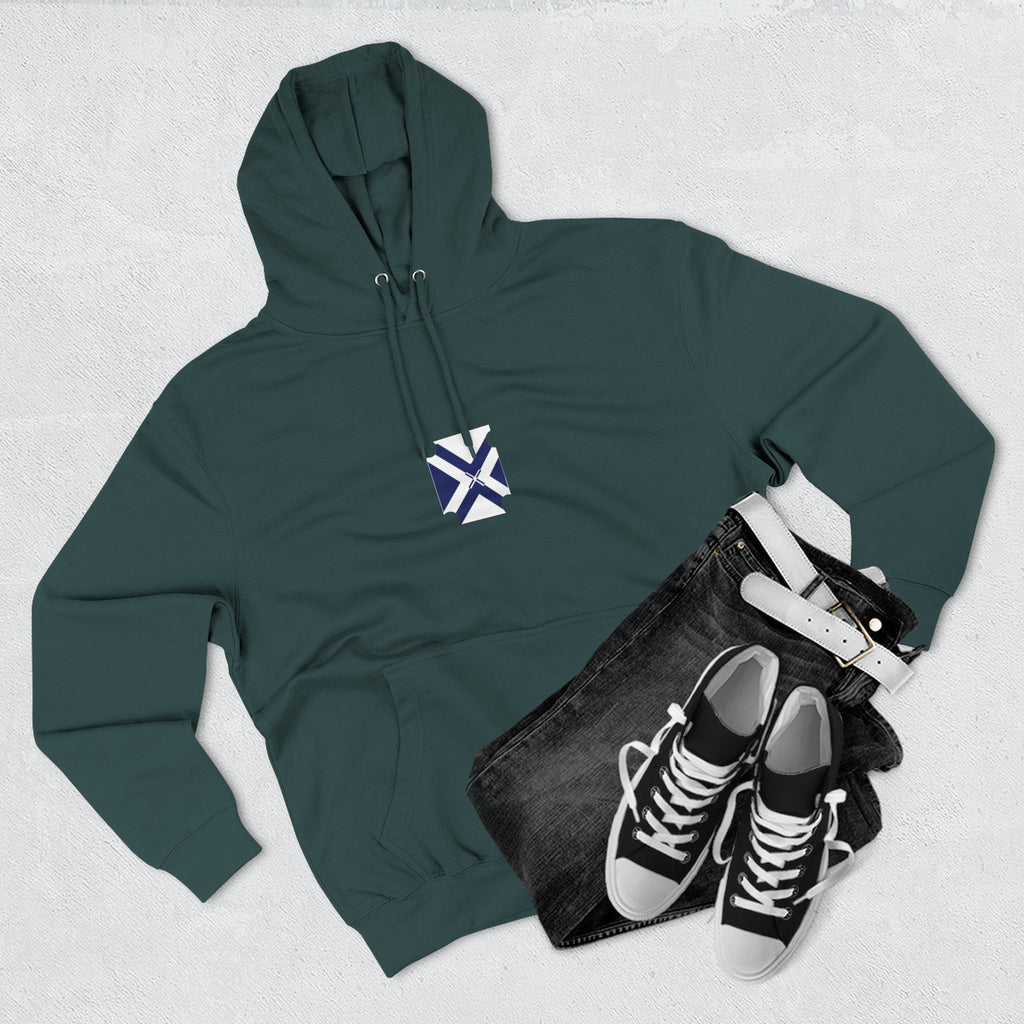 Minimalist Geometric Logo Hoodie — Small Center Chest Icon