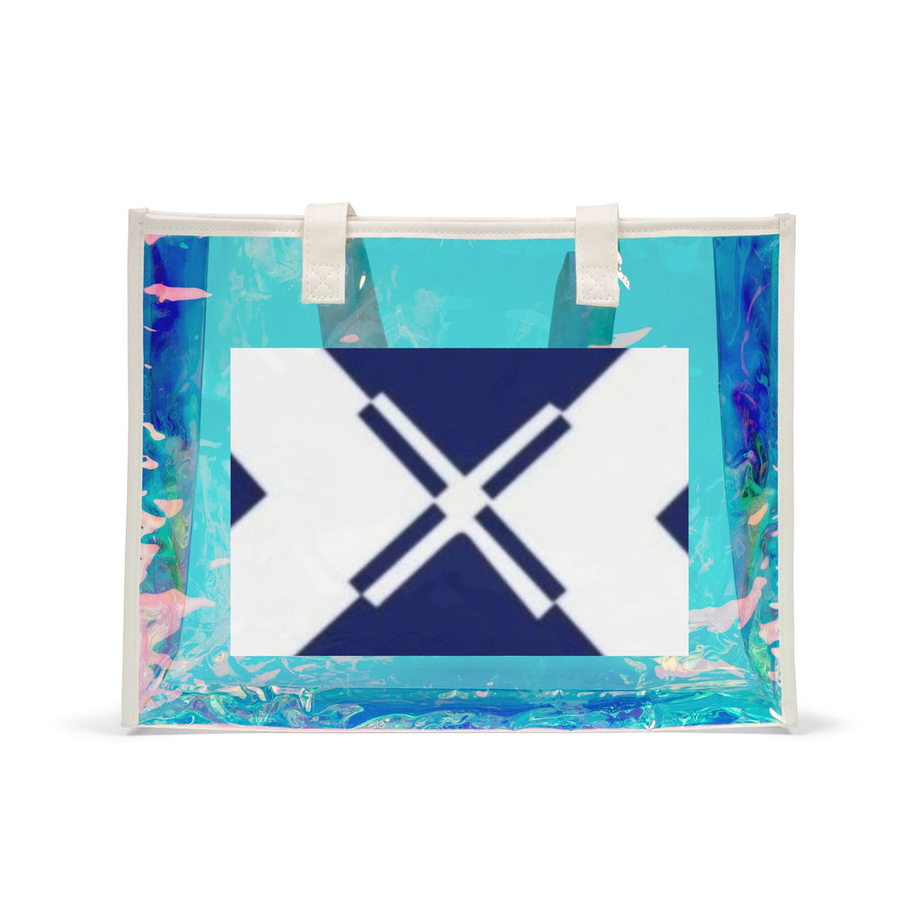Holographic Beach Tote Bag — Iridescent Clear Pool & Summer Carryall