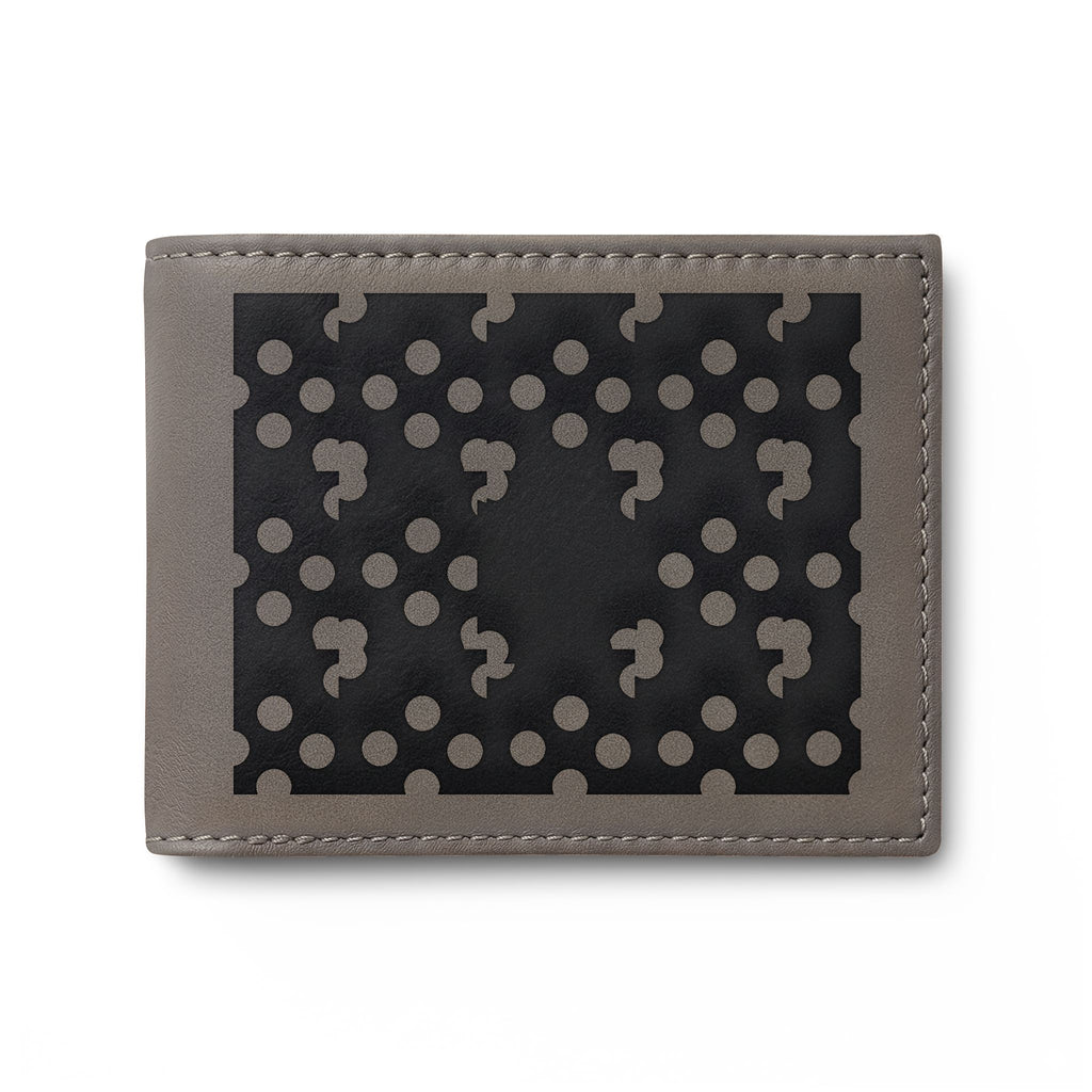 Laser-Cut Pattern Bi-Fold Wallet with Flip