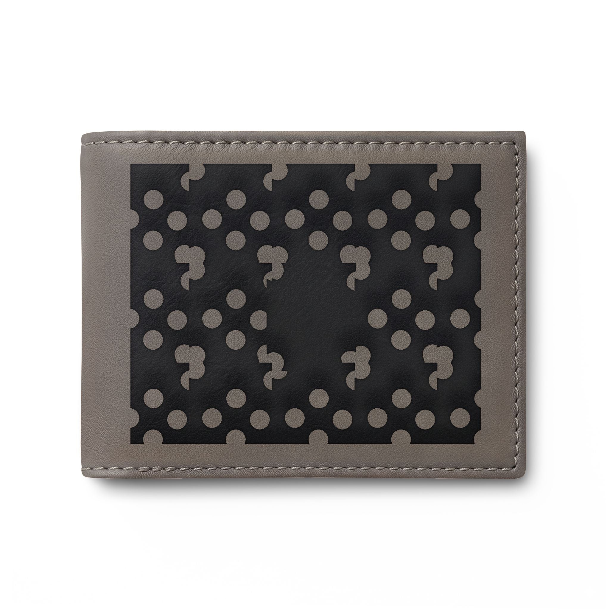 Laser-Cut Pattern Bi-Fold Wallet with Flip