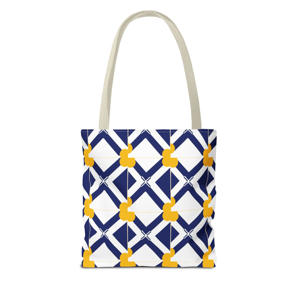XT8 Yellow Pattern Tote Bag – Modern Lattice Everyday Tote