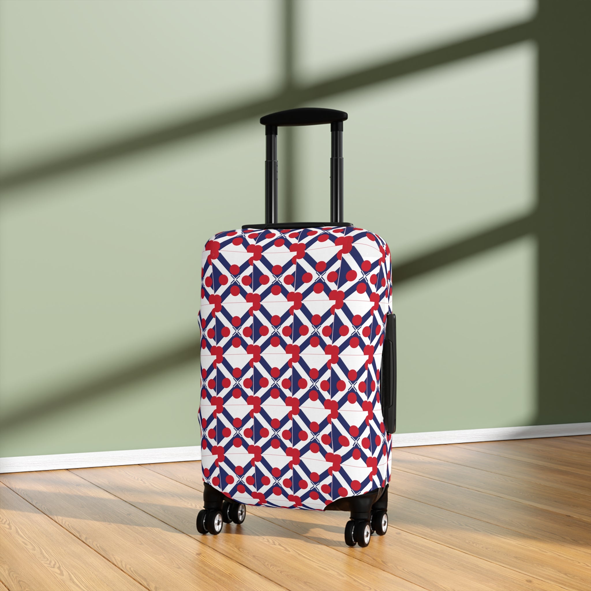 Red White Blue Geometric Luggage Cover — Patriotic Travel Protector