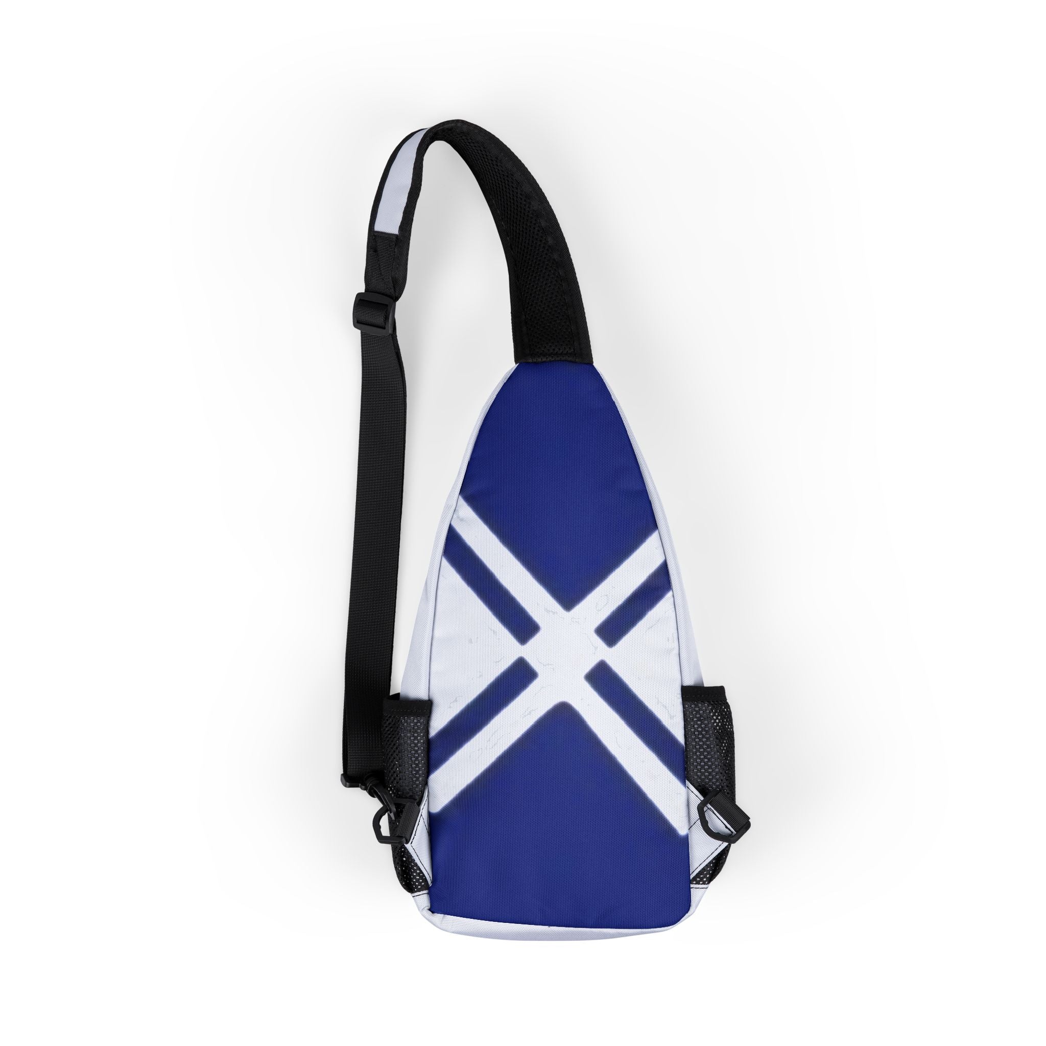 Cross Accent Chest Bag — Blue & White Sling Pack