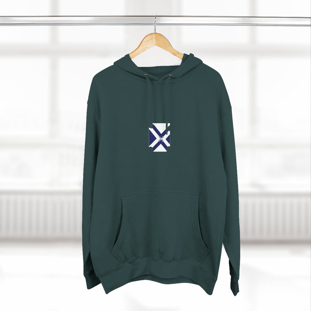 Minimalist Geometric Logo Hoodie — Small Center Chest Icon