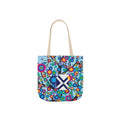 Colorful Floral Bubble Canvas Tote Bag