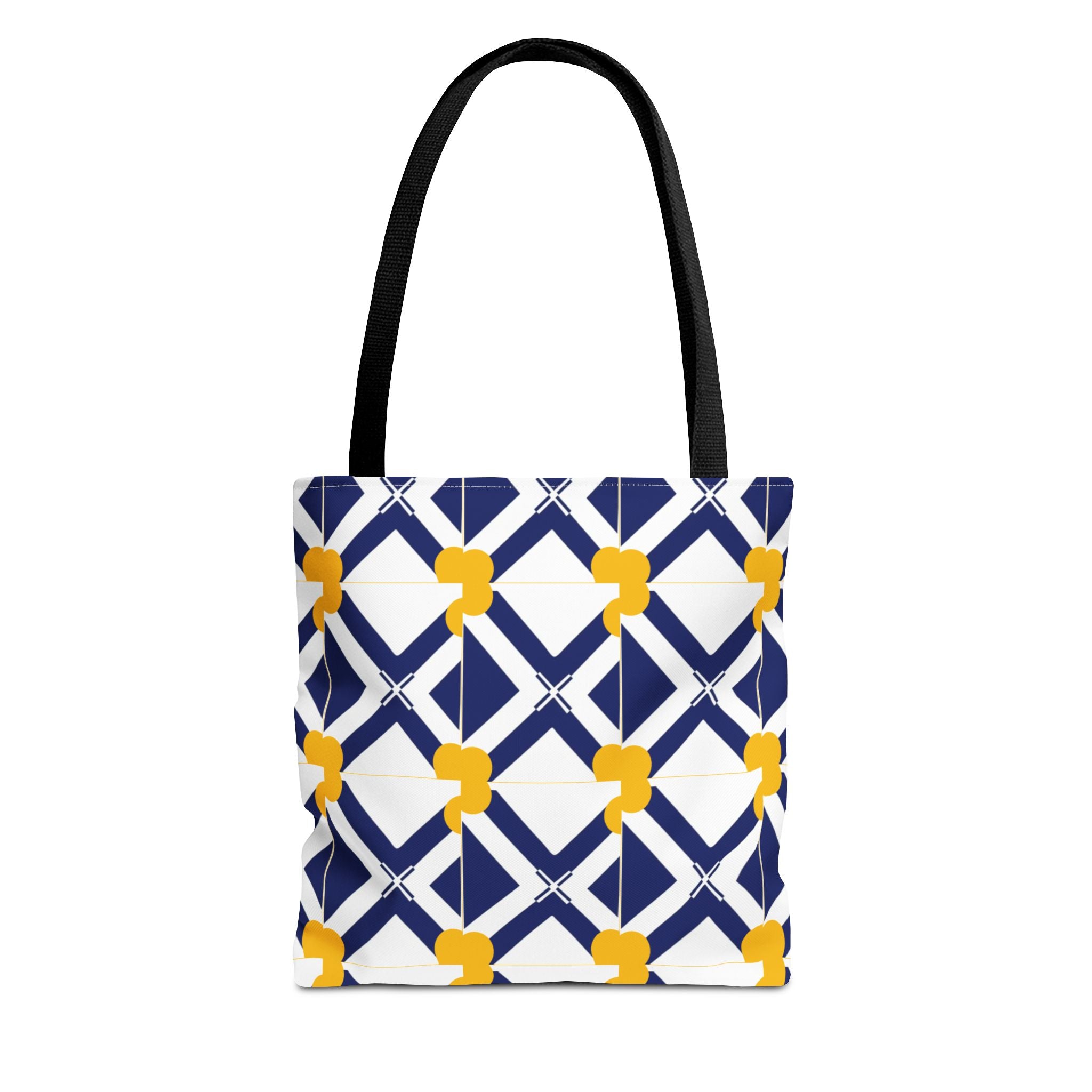 XT8 Yellow Pattern Tote Bag – Modern Lattice Everyday Tote